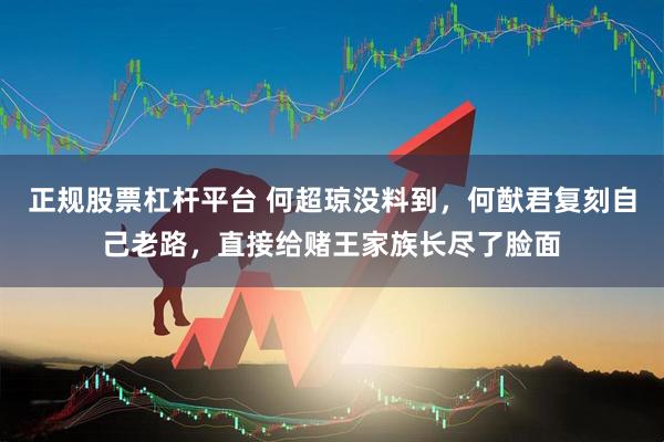 正规股票杠杆平台 何超琼没料到，何猷君复刻自己老路，直接给赌王家族长尽了脸面
