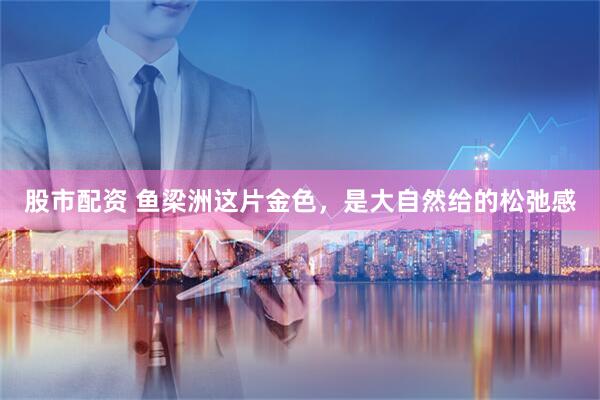 股市配资 鱼梁洲这片金色，是大自然给的松弛感